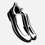 black slip-on leather shoes image